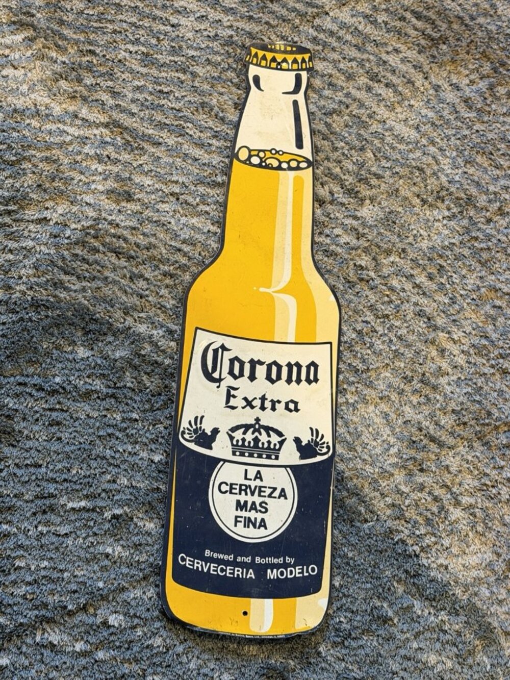 Vintage Corona Extra Bottle Tin Sign 20"x5.25"